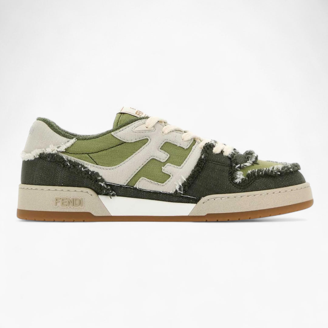 Fendi Match Denim Men's Sneakers Green