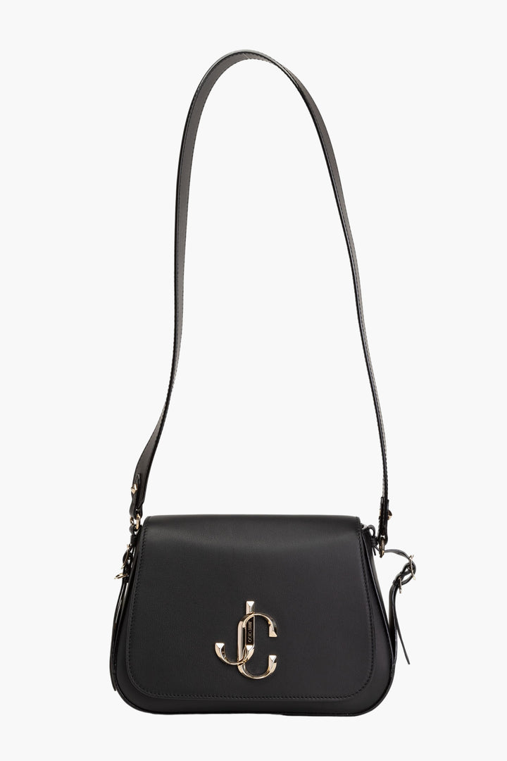 Jimmy Choo Black Leather Bag with Gold JC Logo