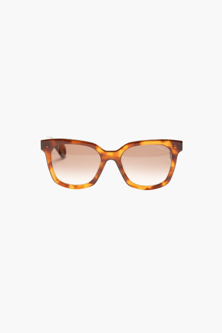 Moncler Brown Tortoiseshell Sunglasses with UV Protection