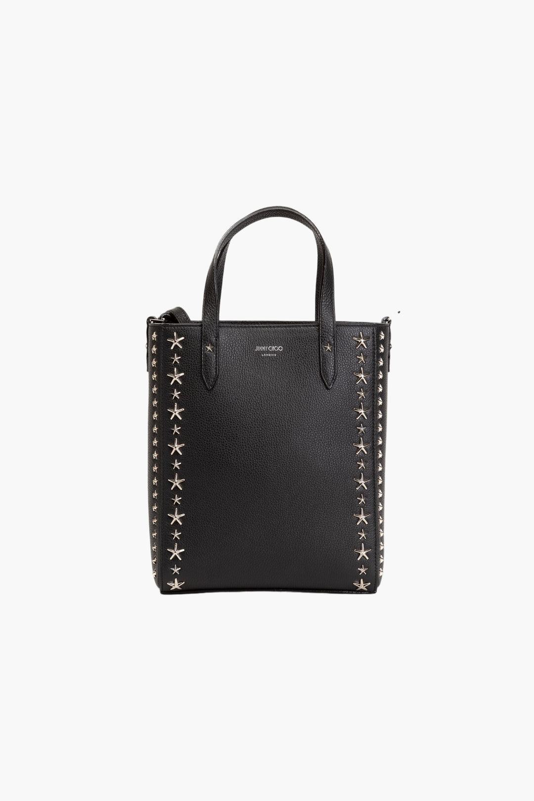 Jimmy Choo Black Bag with Star Embellishments - Elegant Leather Handbag