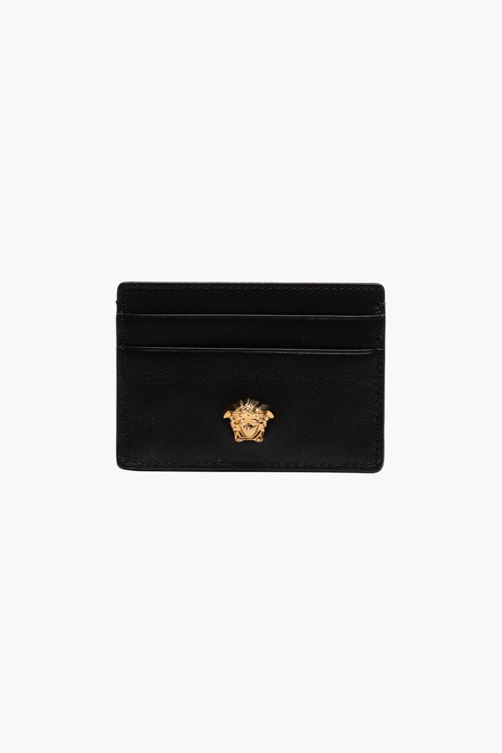 Versace Black-Gold Medusa Leather Wallet