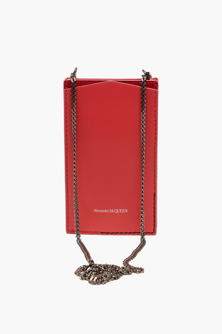 Alexander McQueen I-Tech Coral Red Pouch with Chain Strap