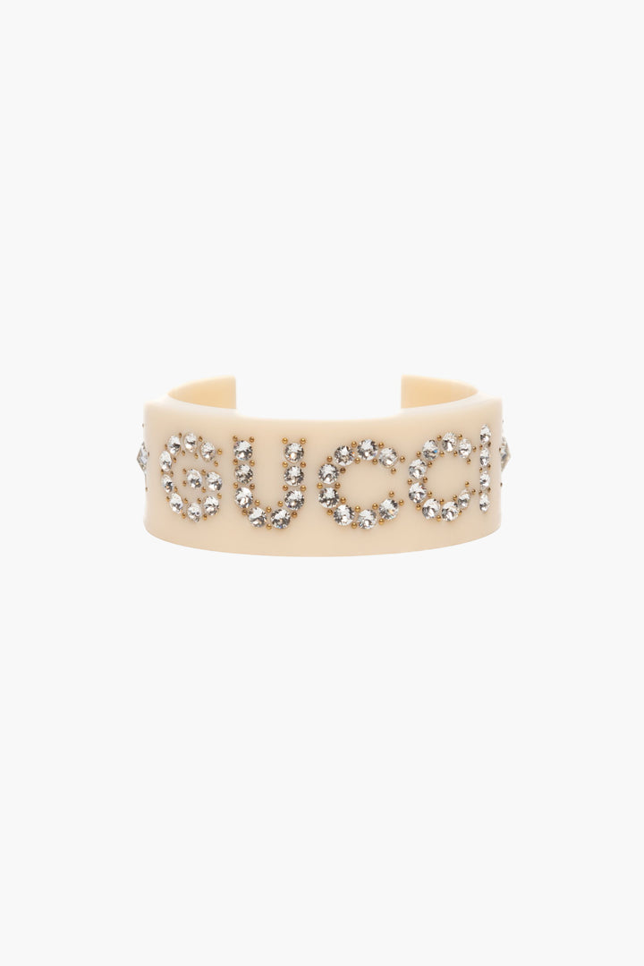 Gucci Bijoux White Bracelet with Crystal Embellishments - Made in Italy