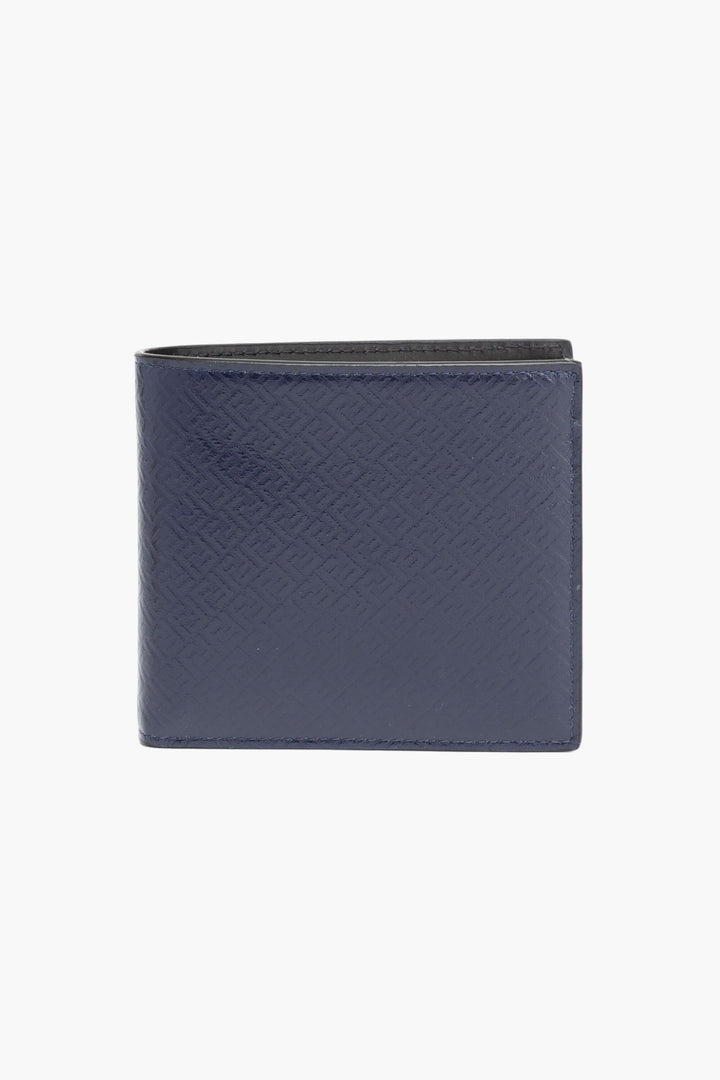 Fendi Blue Monogram leather Bi-Fold Wallet