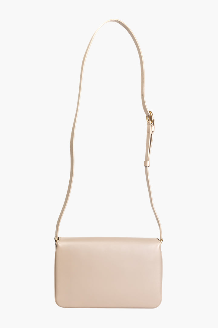 Saint Laurent Beige Bag - Elegant Minimalist Design with Gold-Tone Hardware