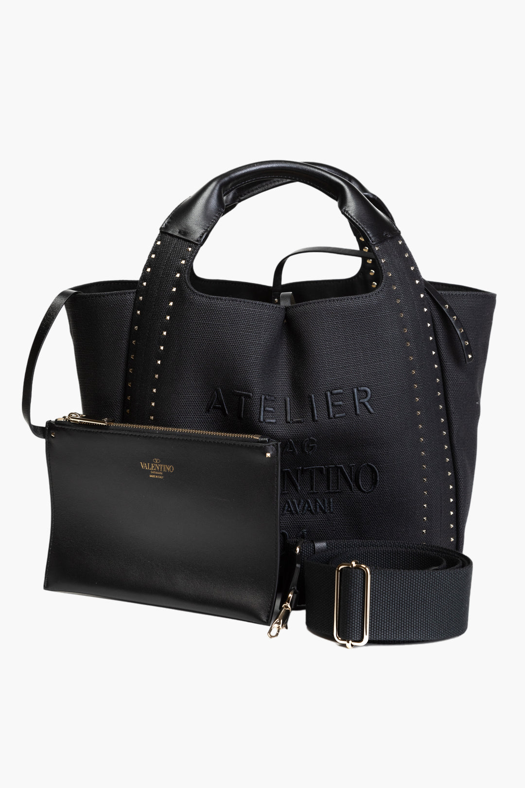 Valentino Bags Black Leather Bag with Chic Embellishments - Made in Italy, Brand New with Dust Bag and Tags