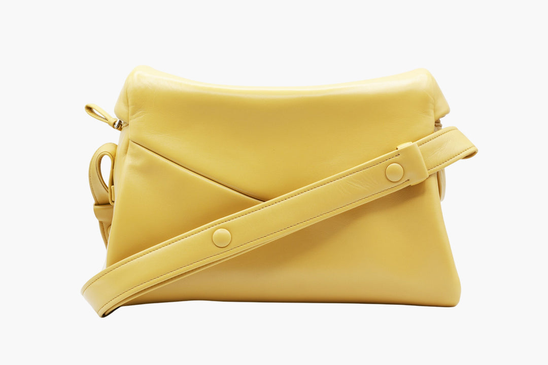 Prada Yellow Bag - Elegant Designer Handbag Made in Italy with Adjustable Strap and Secure Zip Closure