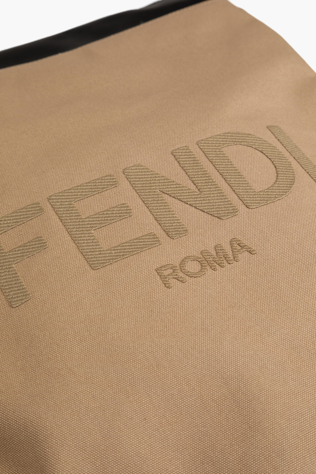 Fendi Luxury Beige-Black Iconic Logo Bag - Made in Italy