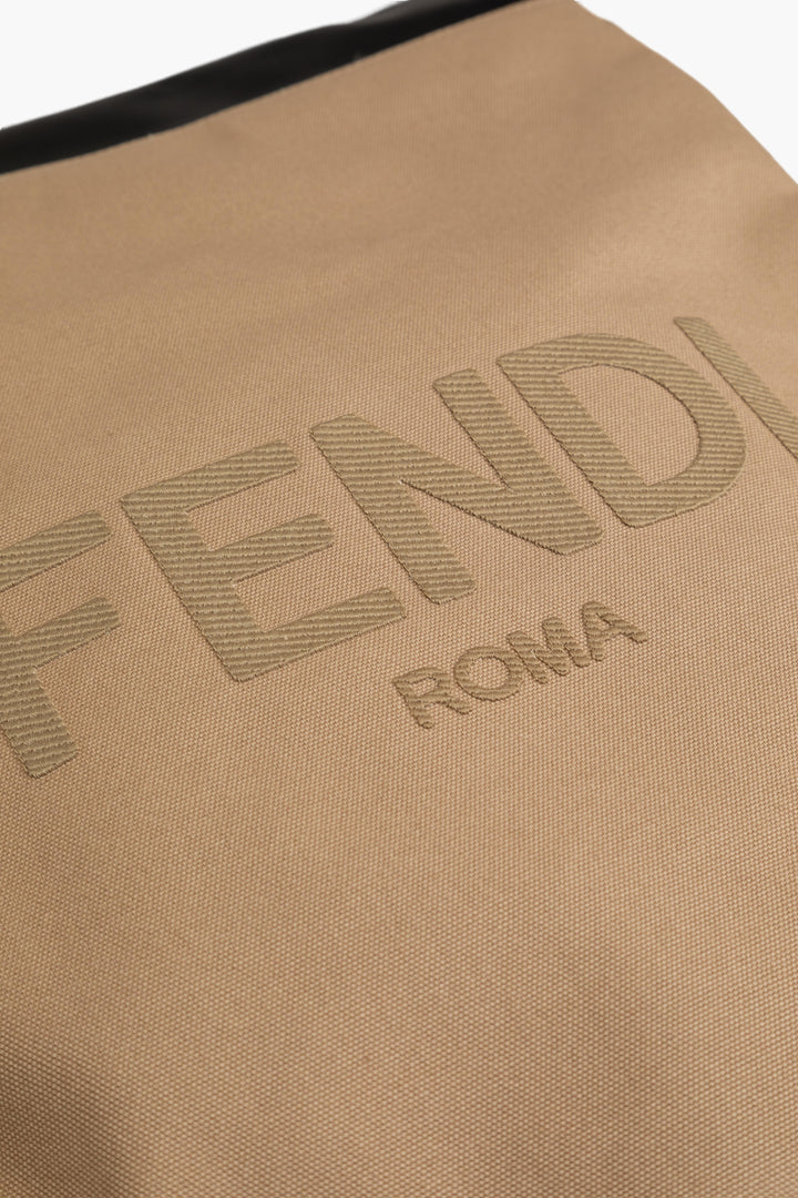 Fendi Luxury Beige-Black Iconic Logo Bag - Made in Italy