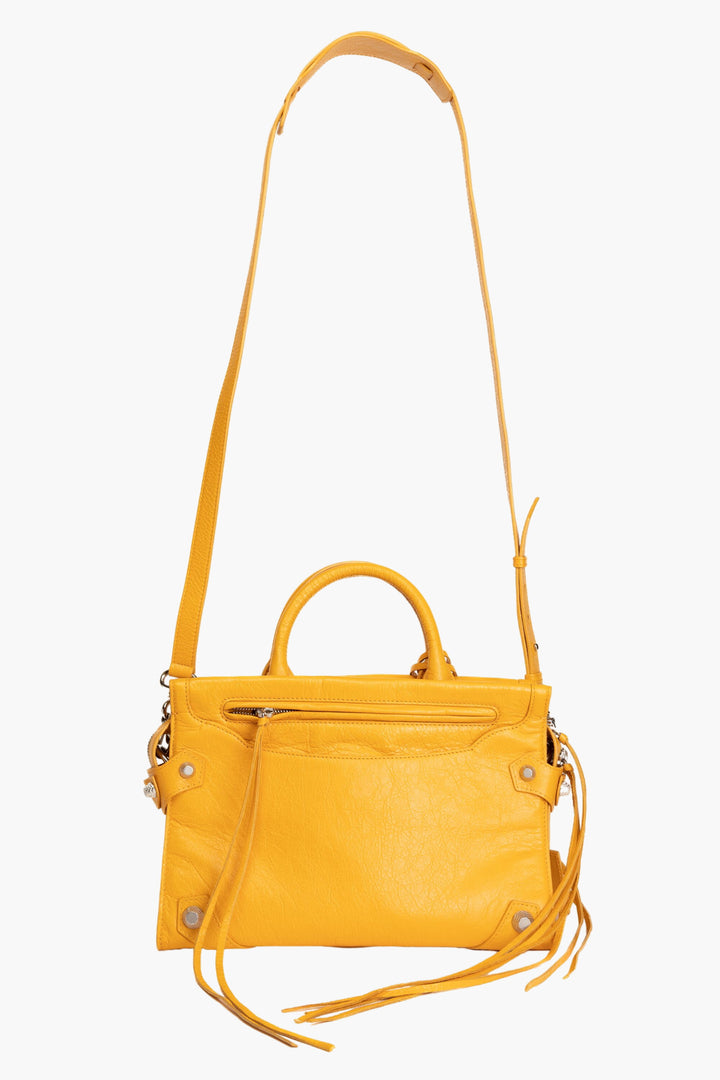 Balenciaga Yellow Leather Bag with Adjustable Strap - Made in Italy