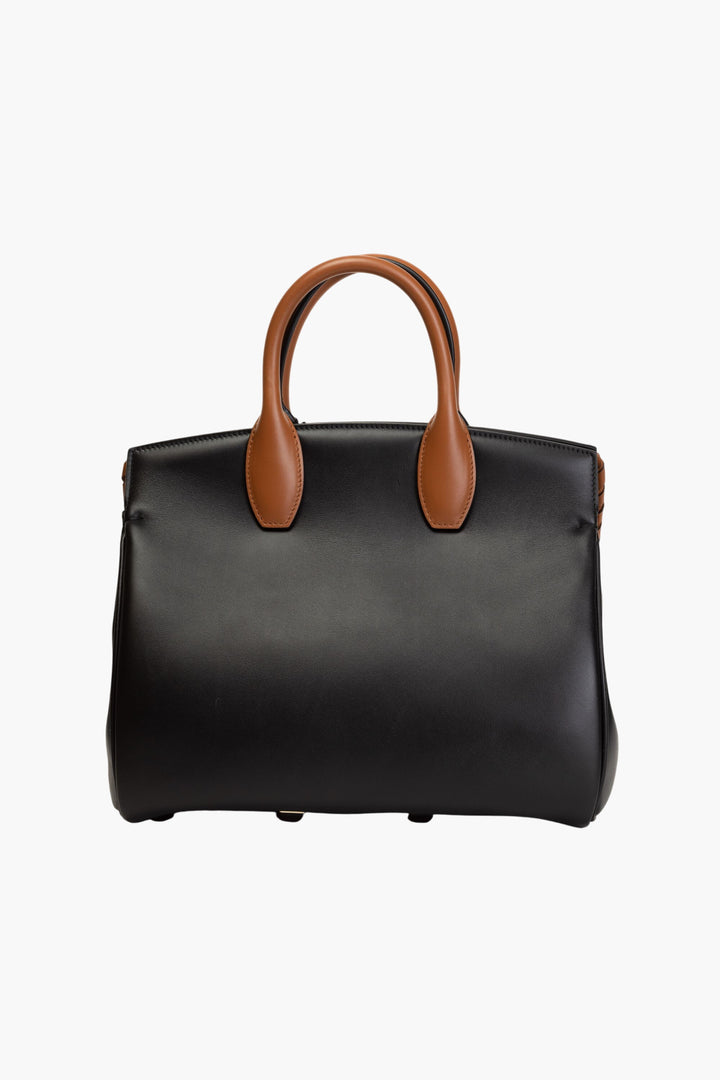 Salvatore Ferragamo Borsa Elegante in Pelle Bicolore - Nero-Marrone