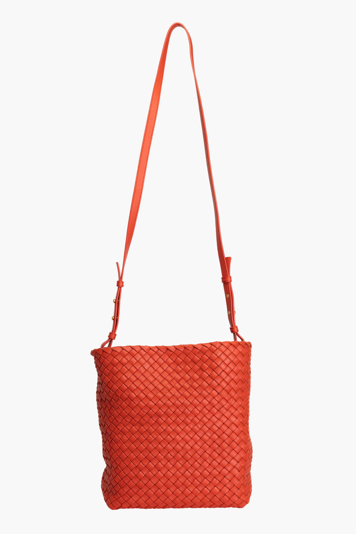 Bottega Veneta Intrecciato Weave Orange Bag - Made in Italy