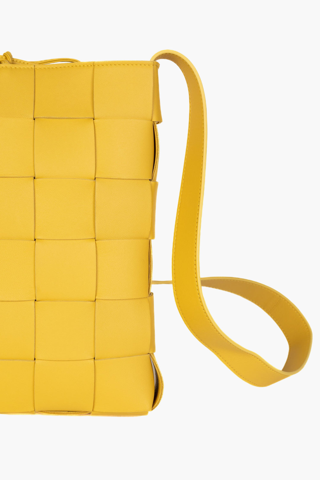 Bottega Veneta Yellow Intrecciato Shoulder Bag - Italian Luxury Handbag