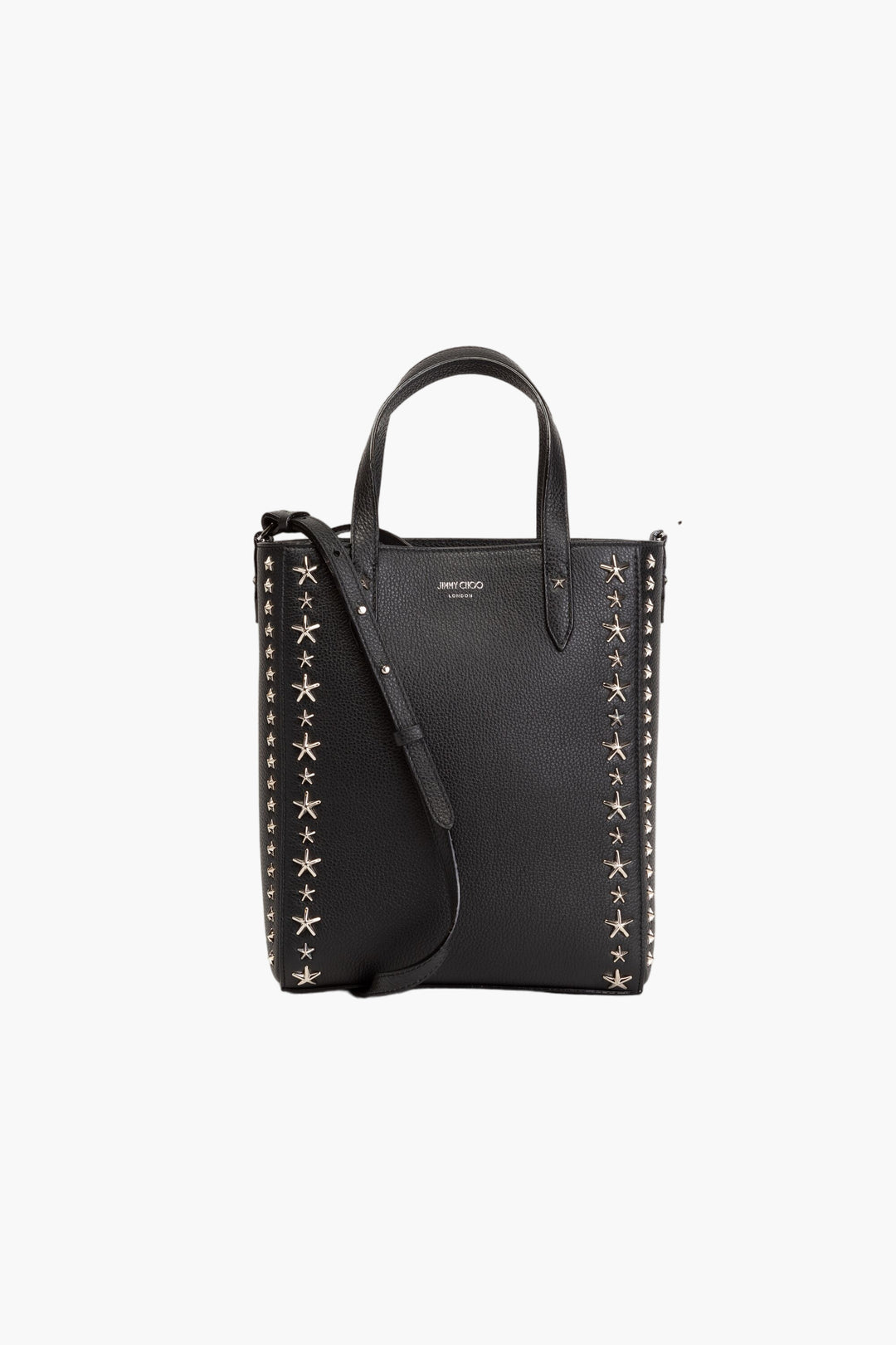 Jimmy Choo Black Bag with Star Embellishments - Elegant Leather Handbag