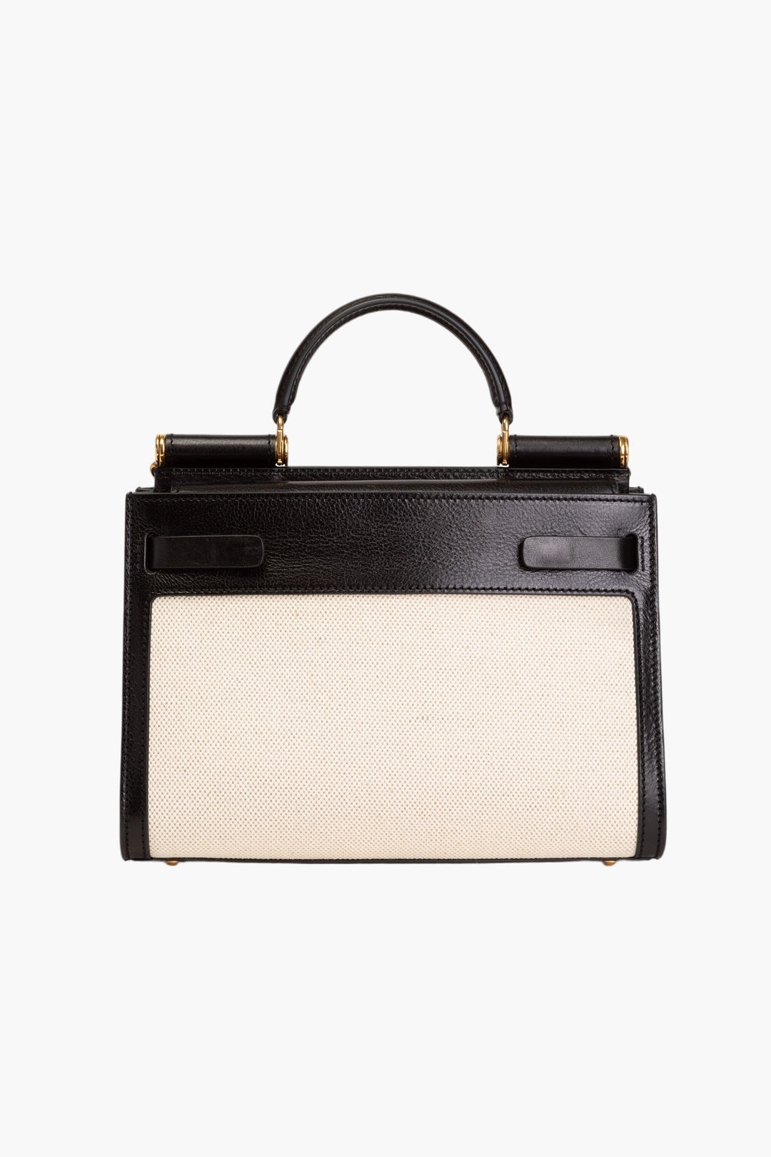 Dolce & Gabbana Medium Sicily 62 Bag In Canvas And Cowhide In Black