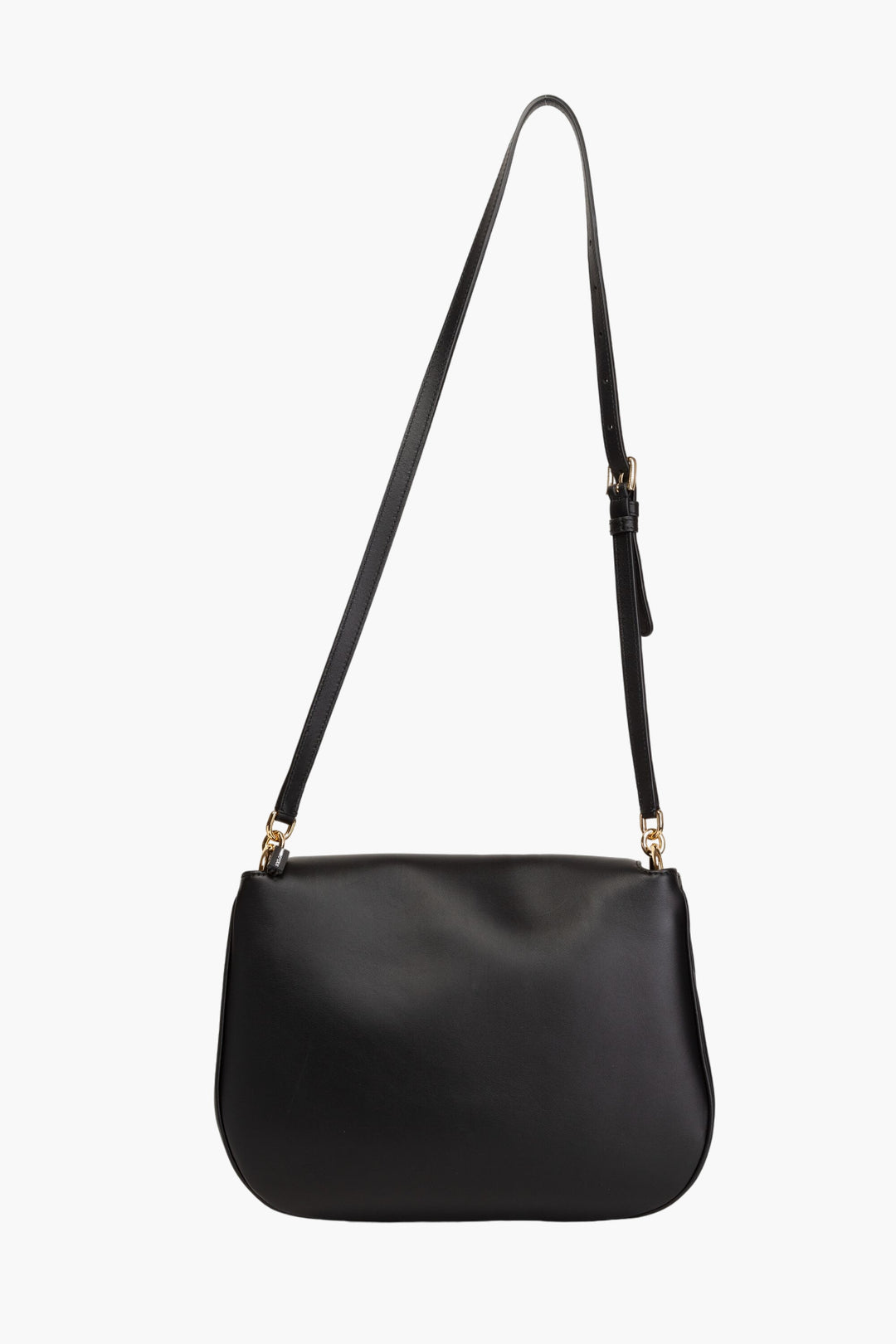 Dolce & Gabbana Elegant Black Leather Bag with Gold DG Logo