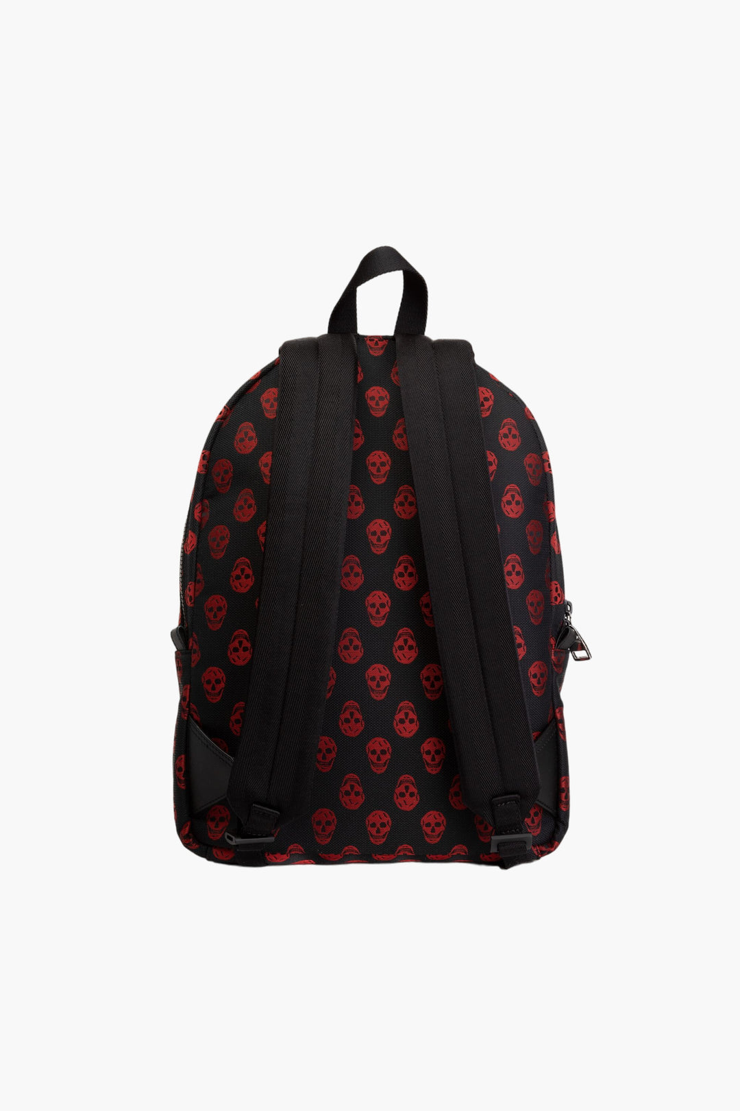 Alexander McQueen Black-Red Skull Pattern Backpack Made in Italy