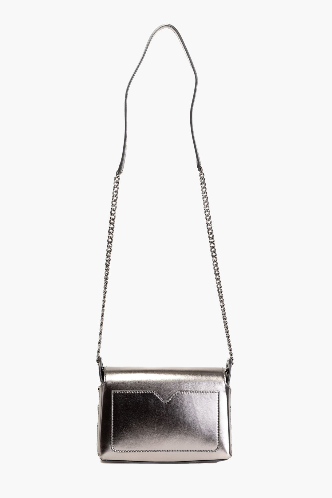 Jimmy Choo Silver Lockett Crossbody Bag with Chain Strap