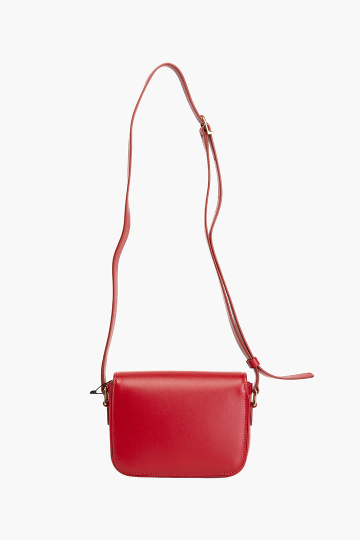 Céline Red Bag - Elegant Italian Craftsmanship with Adjustable Strap