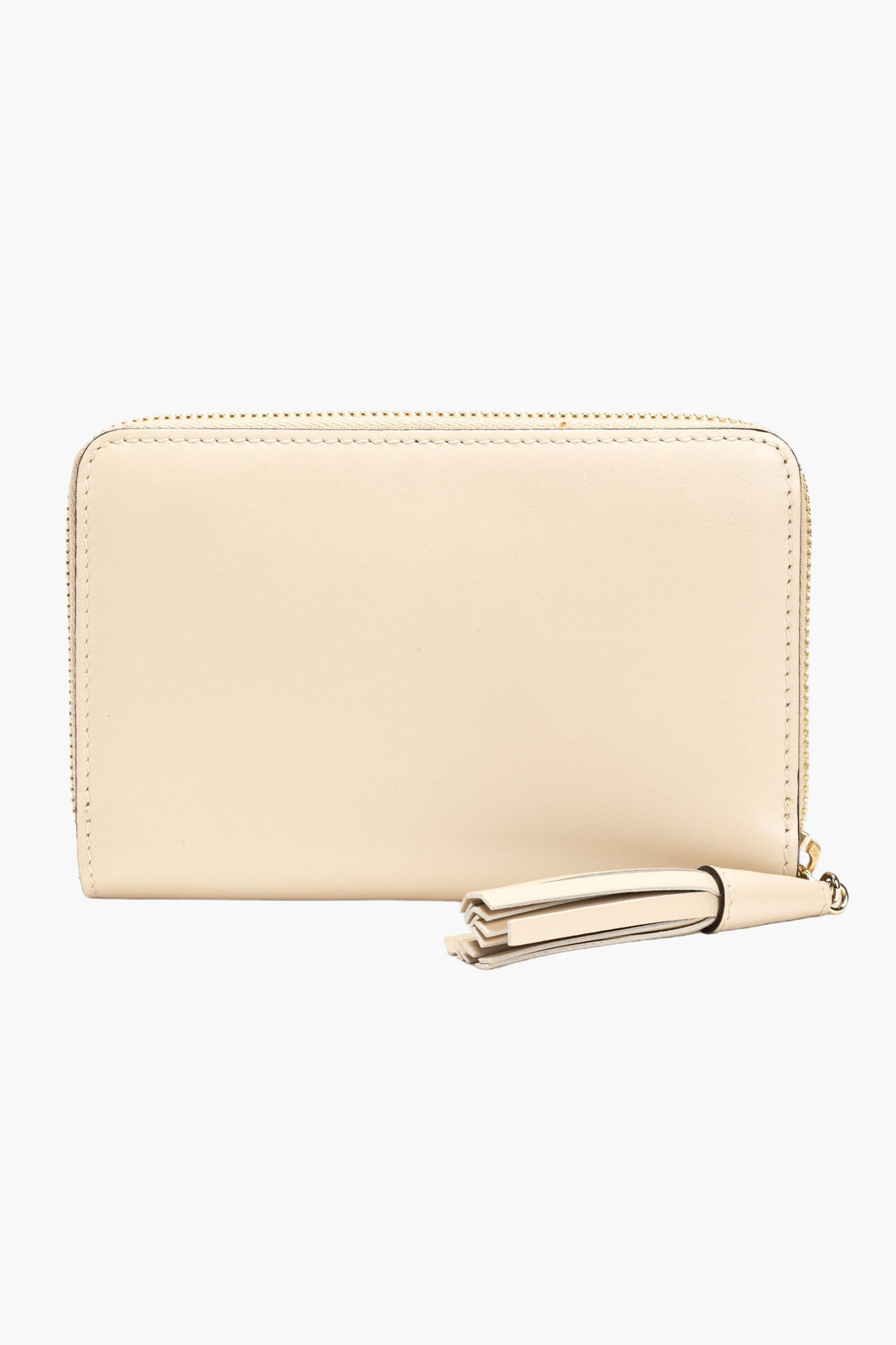 Jimmy Choo Beige Zip-Around Wallet with Card Slots