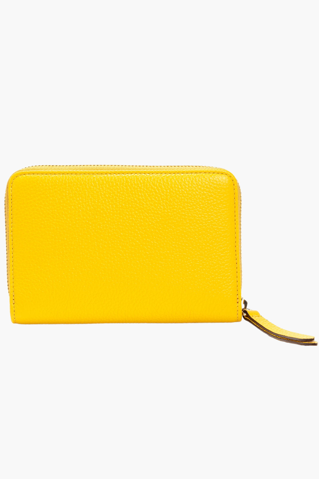 Jimmy Choo Yellow Leather Wallet with Zip-Around Closure and Logo Detailing