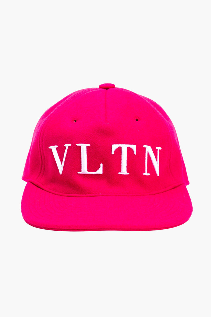 Valentino Fuchsia Hat with Iconic VLNT Embroidery, Made in Italy