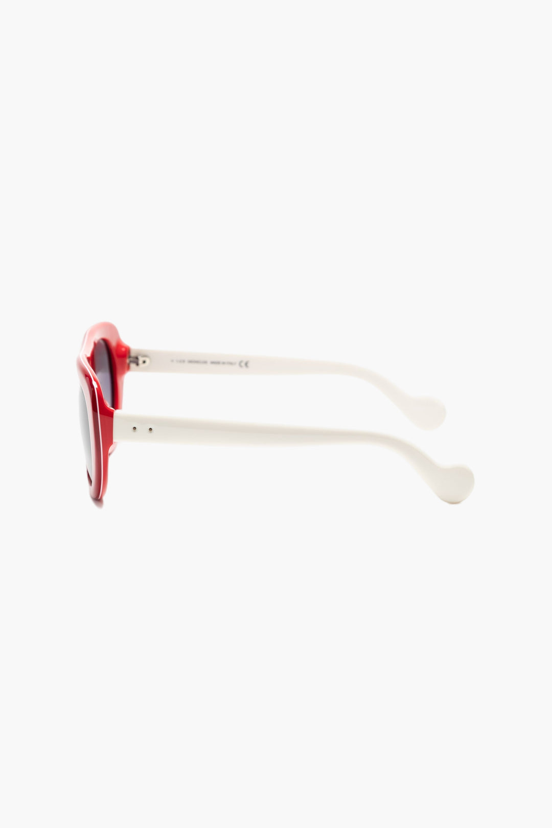 Moncler Chic Red Frame Sunglasses with Gradient Lenses