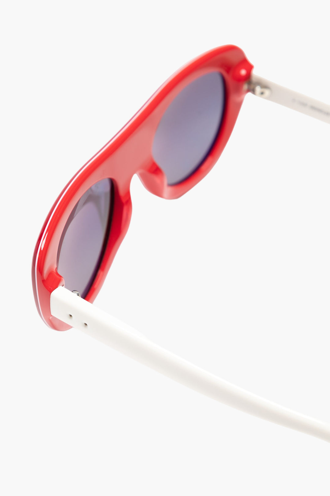 Moncler Chic Red Frame Sunglasses with Gradient Lenses