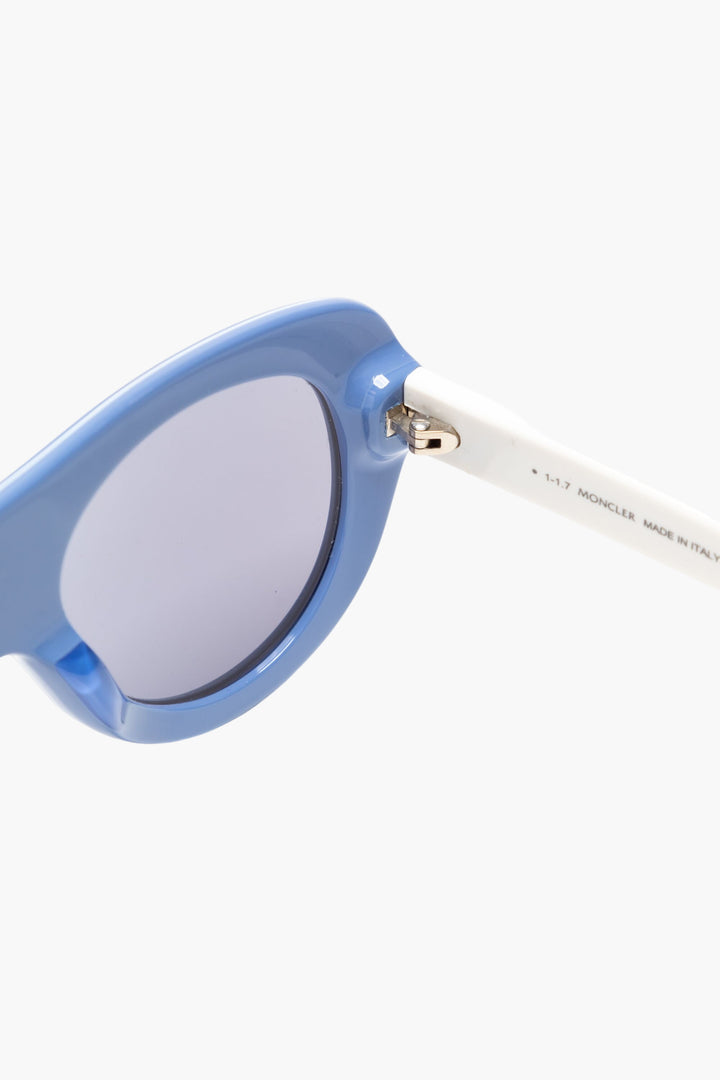 Moncler Sunglasses - Chic Blue Frames with Iconic Logo & 100% UV Protection