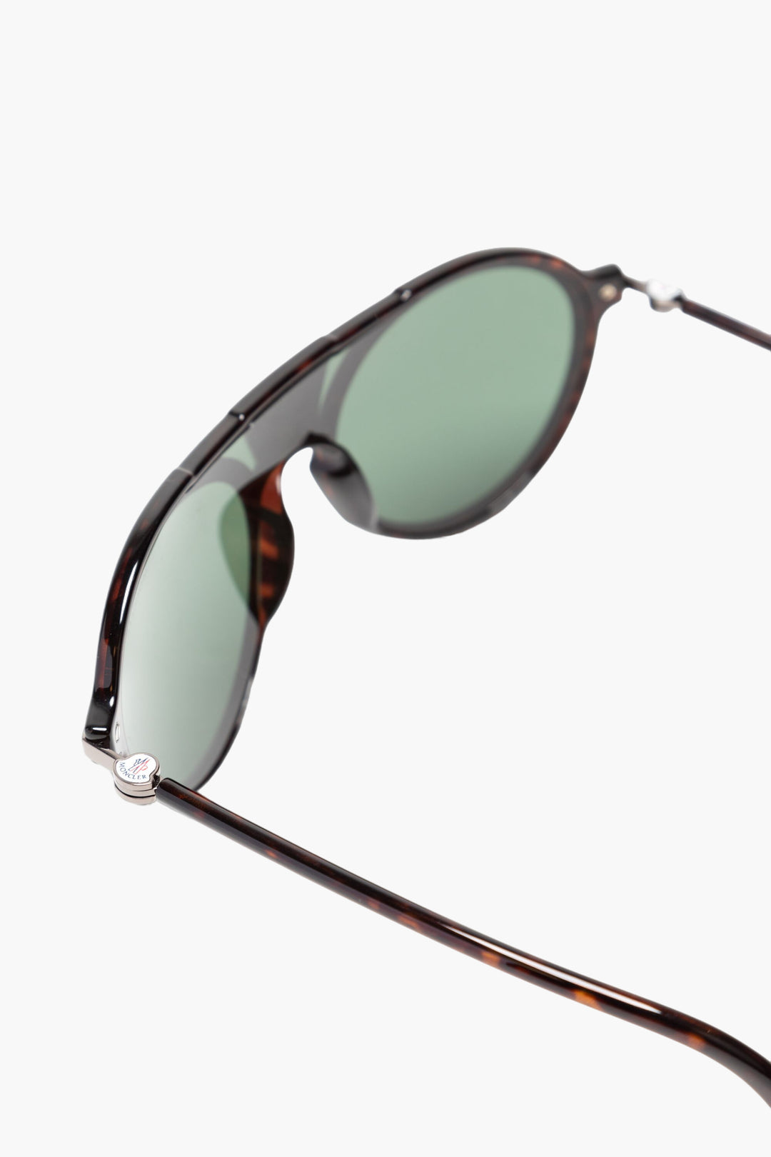 Moncler Round Frame Sunglasses with UV Protection - Black/Brown