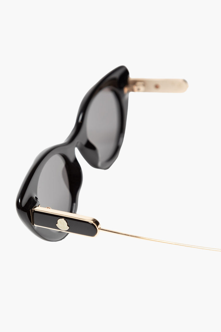 Moncler Black Cat-Eye Sunglasses with UV Protection