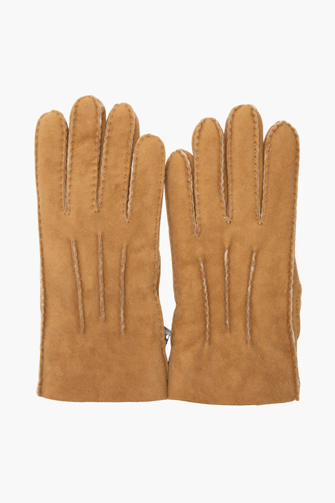 UGG Accessories Beige Suede Gloves with Cozy Lining and Durable Stitching