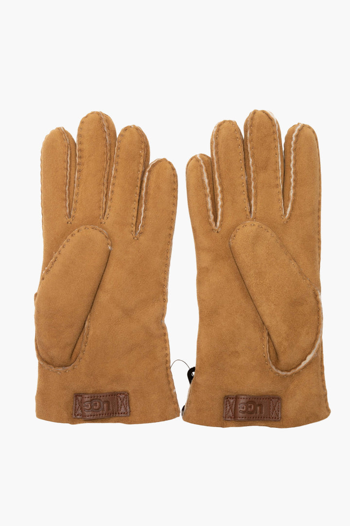 UGG Accessories Beige Suede Gloves with Cozy Lining and Durable Stitching