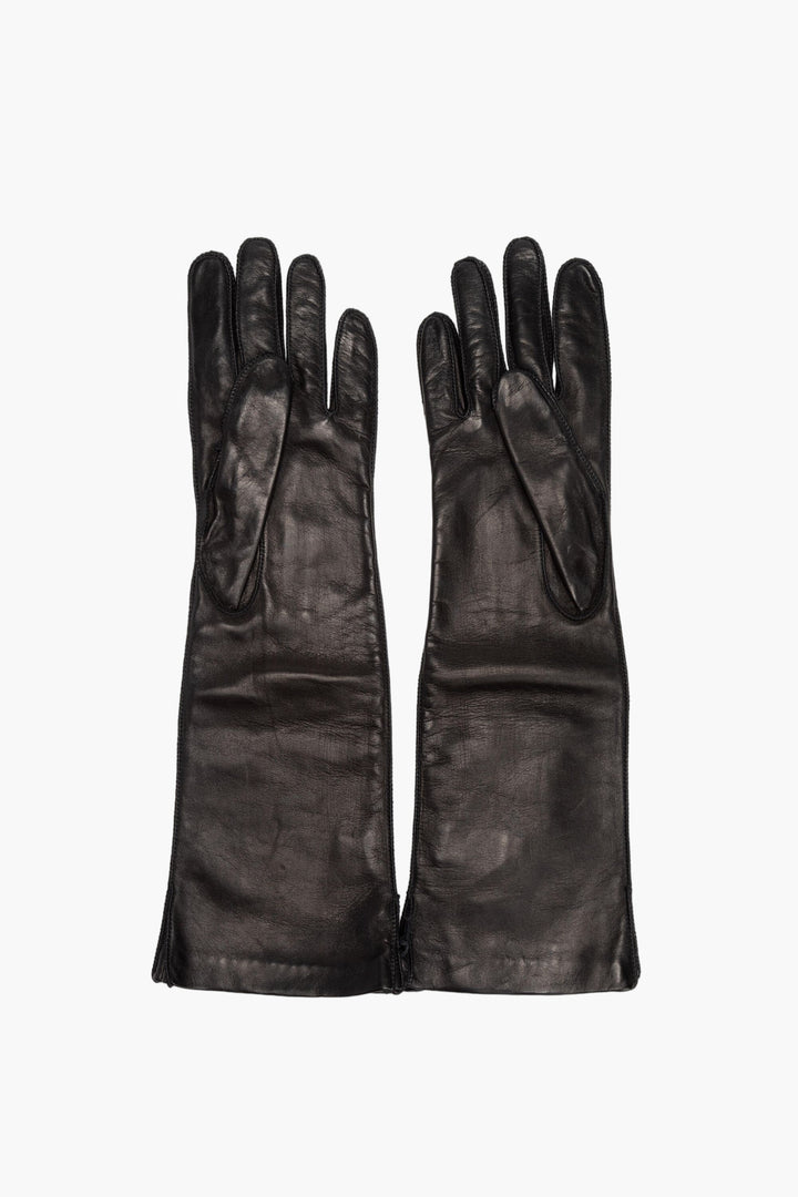 Bottega Veneta Black Leather Gloves