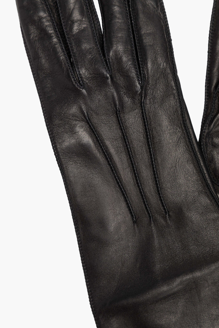 Bottega Veneta Black Leather Gloves