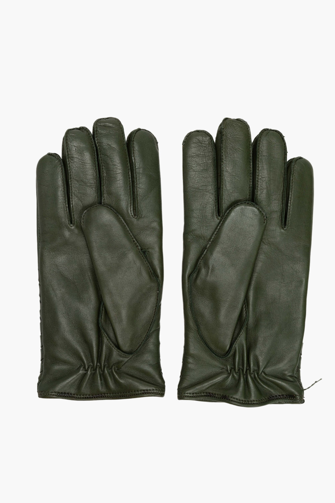 Bottega Veneta Green Leather Intrecciato Gloves - Premium Accessories Made in Italy