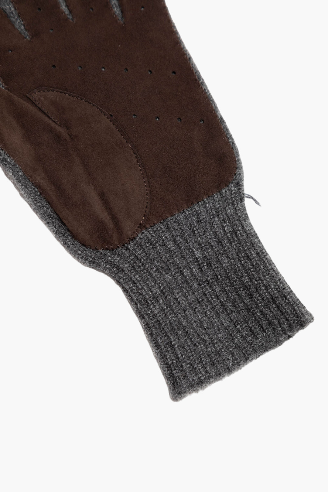 Brunello Cucinelli Grey-Brown Luxury Gloves with Ribbed Cuffs