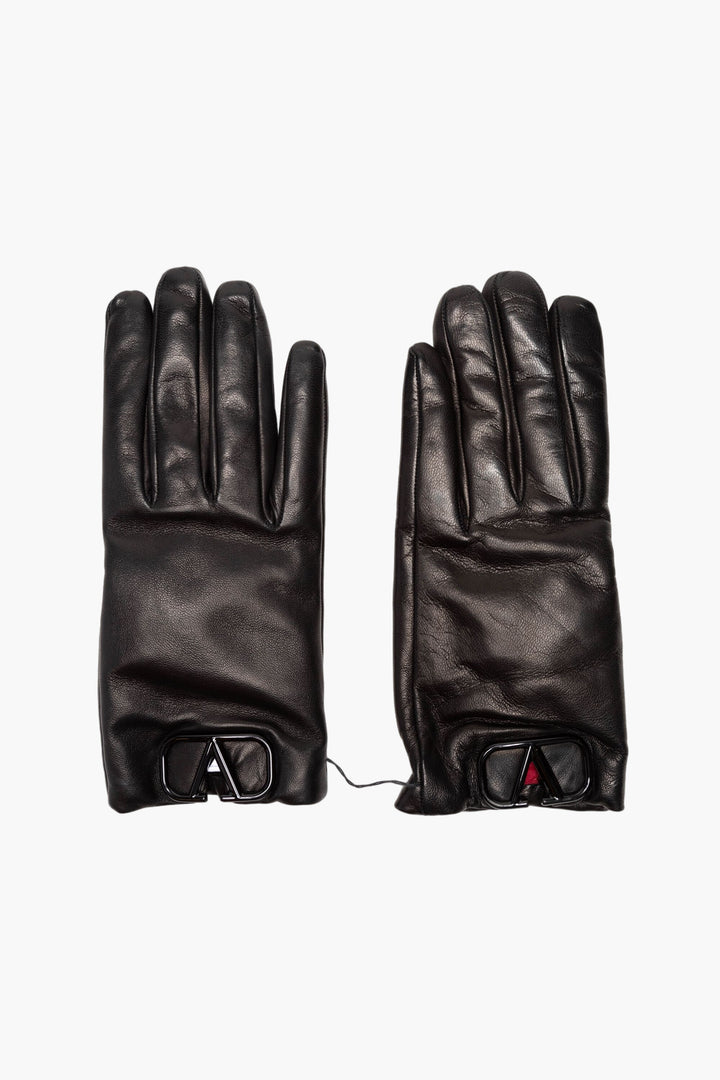 Valentino Accessories Black Leather Gloves - Made in Italy