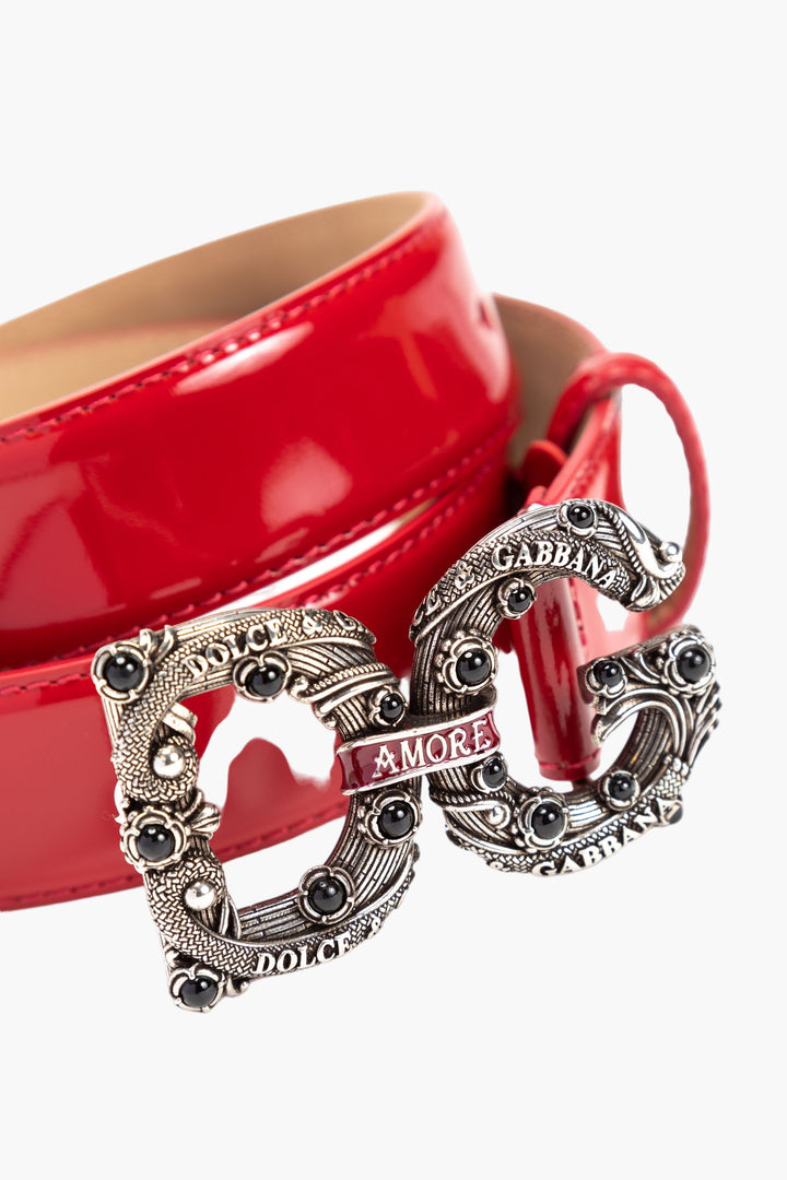 Dolce & Gabbana Red Belt - Luxurious Italian Design with Iconic Logo