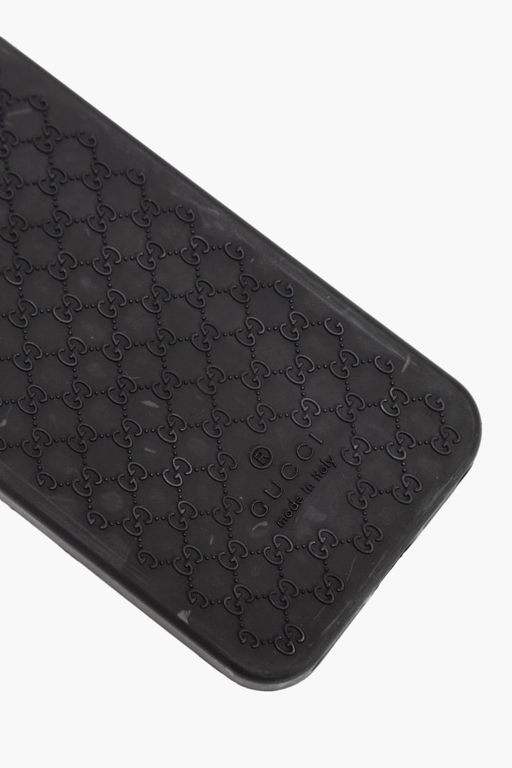 Custodia per telefono Gucci I-Tech nera con motivo monogramma - Accessorio di lusso Made in Italy