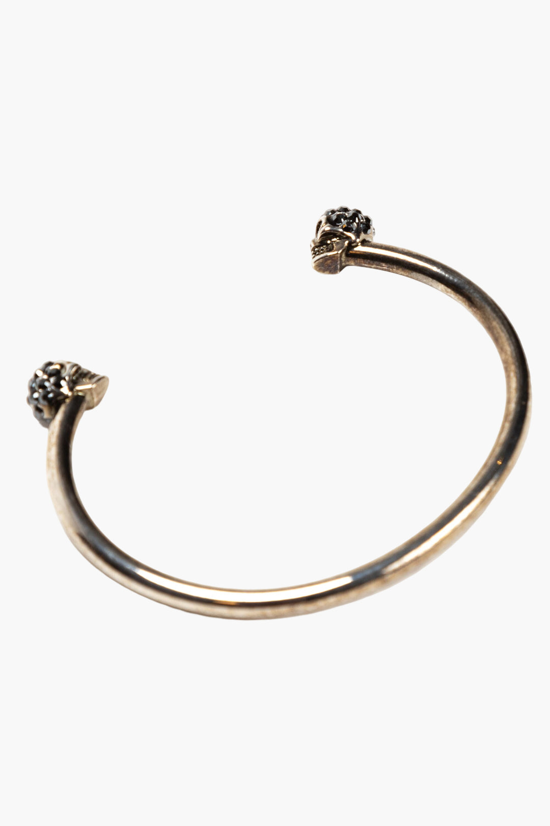 Alexander McQueen Bijoux Silver Skull Motif Open Cuff Bracelet Made in Italy