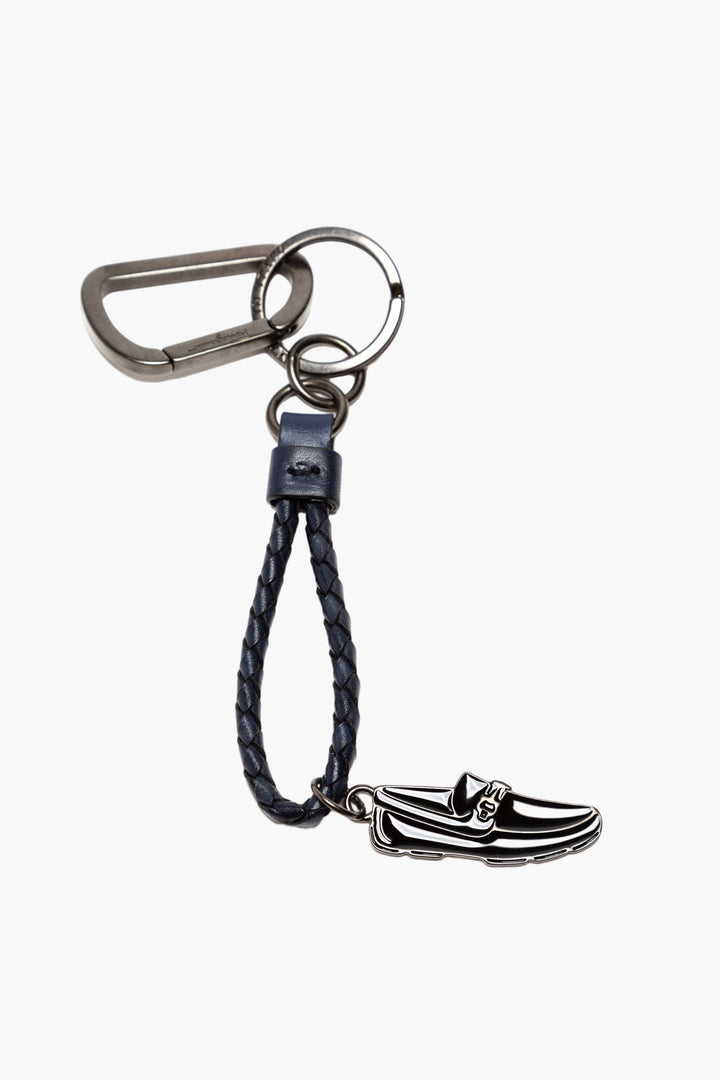 Salvatore Ferragamo Keychain with Signature Shoe Charm - Blue-Silver