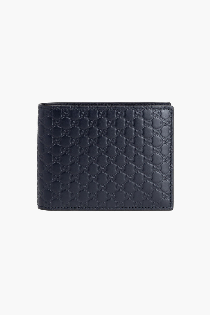 Gucci Blue Leather Wallet with Iconic Monogram Design