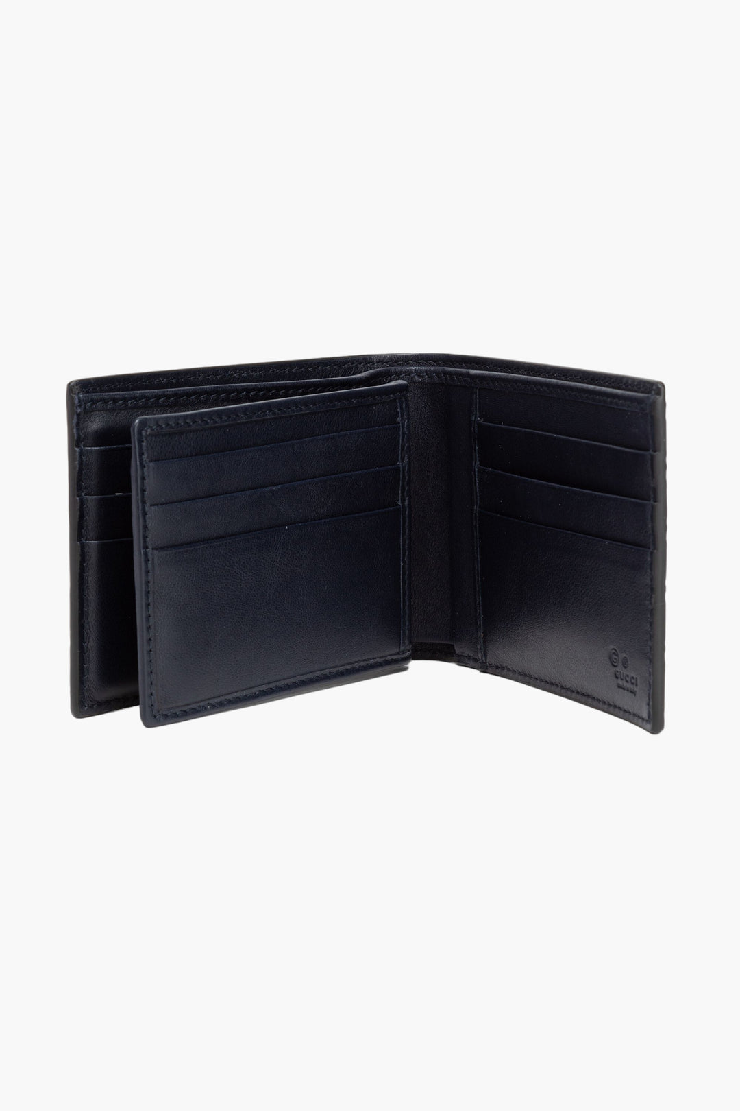 Gucci Blue Leather Wallet with Iconic Monogram Design