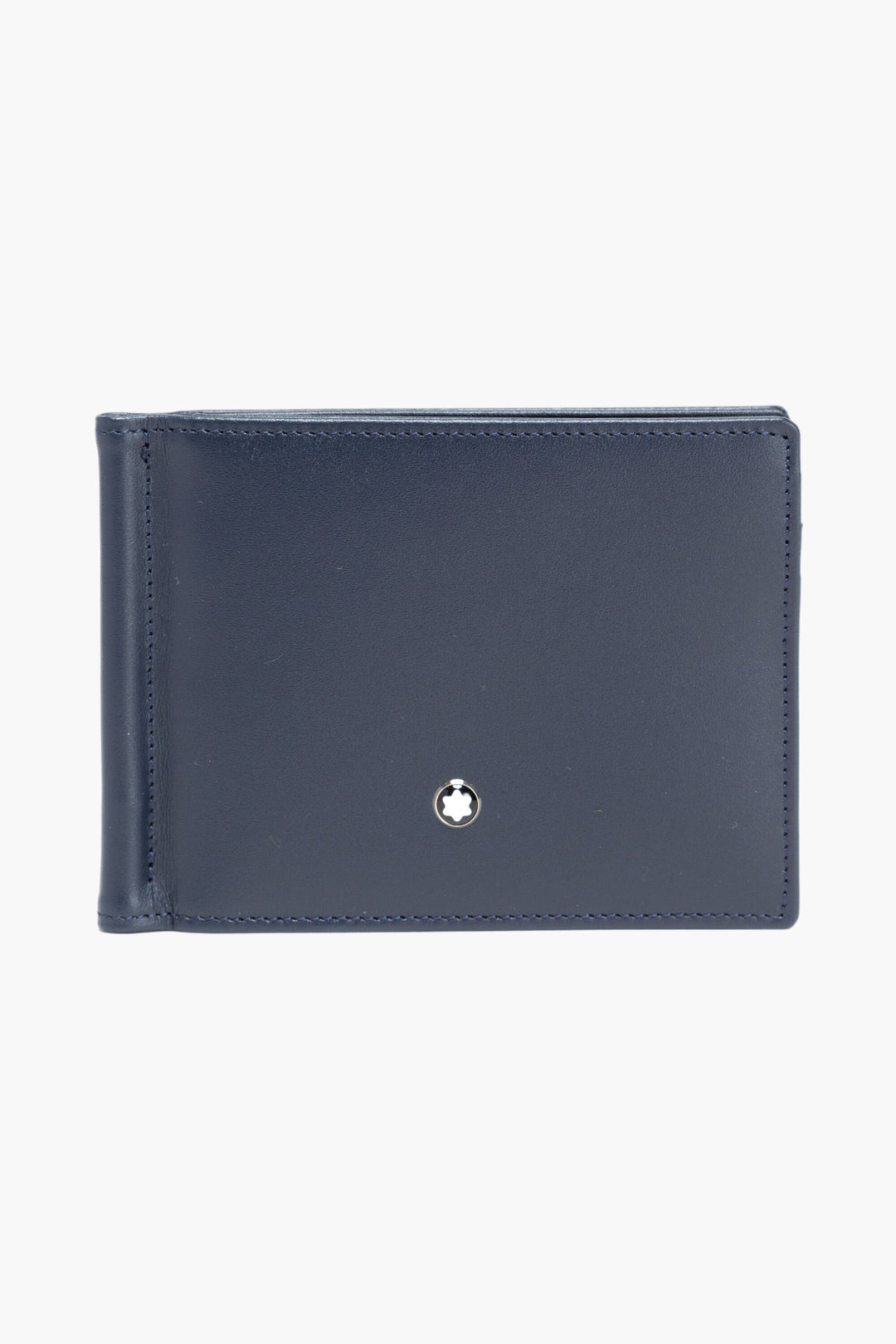 Montblanc Accessories Portafoglio in pelle blu con emblema iconico