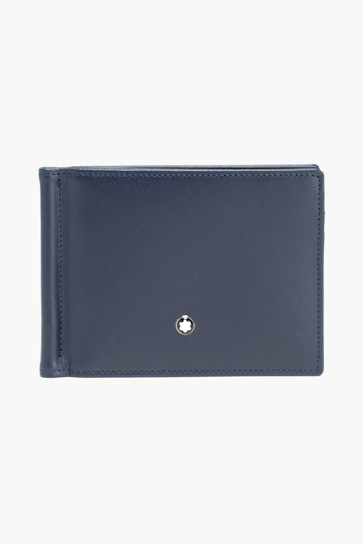 Montblanc Accessories Blue Leather Wallet with Iconic Emblem