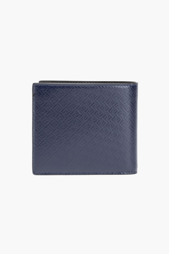 Fendi Blue Monogram leather Bi-Fold Wallet