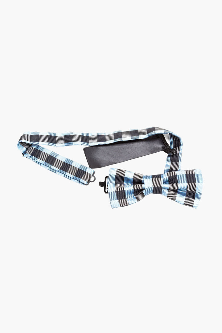 Prada Elegant Light Blue-Black Ties Made in Italy