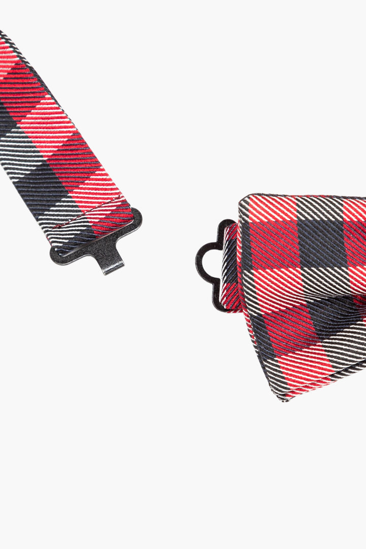 Prada Ties - Red-Black Checkered Pattern, Made in Italy