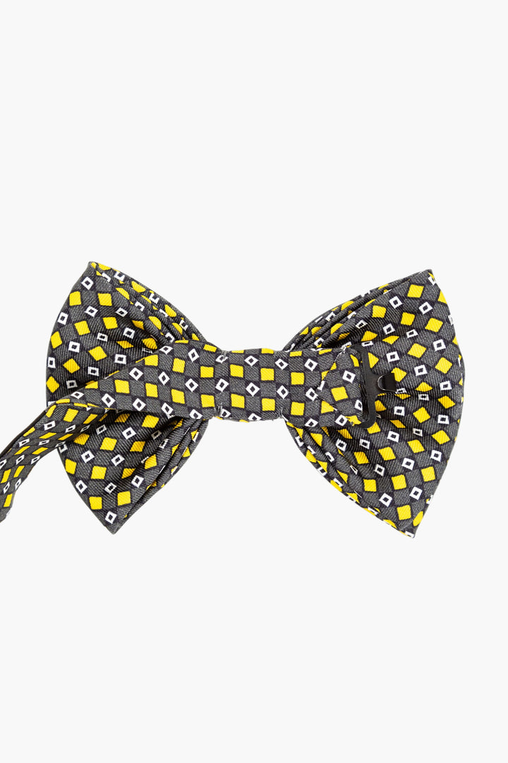 Prada Elegant Geometric Pattern Ties - Dark Grey-Yellow, Made in Italy